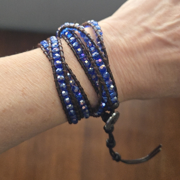 Victoria Emerson Beaded Leather Wrap Bracelet - Picture 1 of 2
